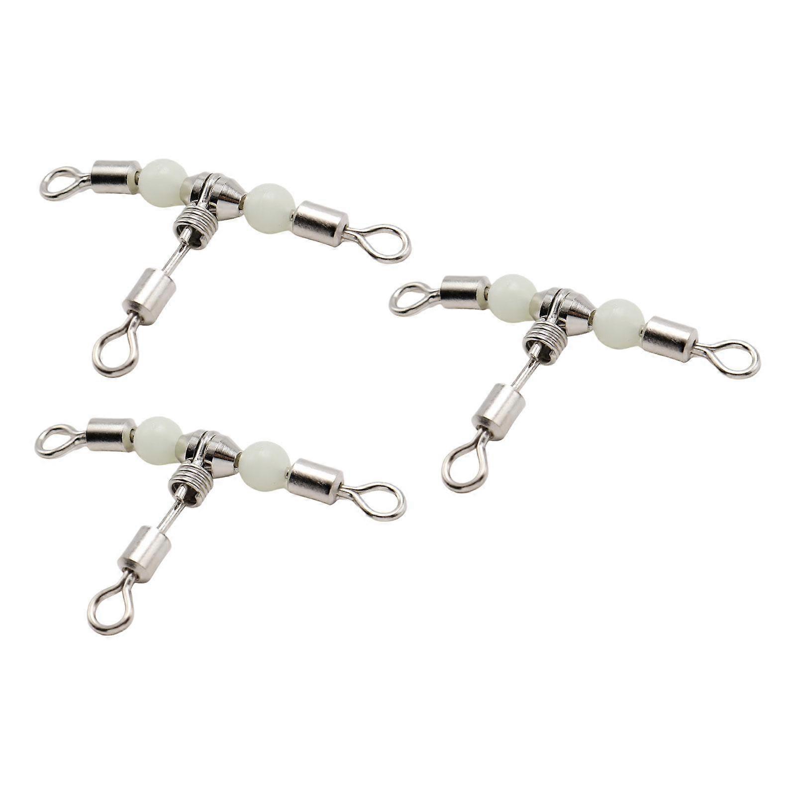 3Pcs T Shape Swivels Rolling Swivels Fishing Supplies Fishing Line Connector