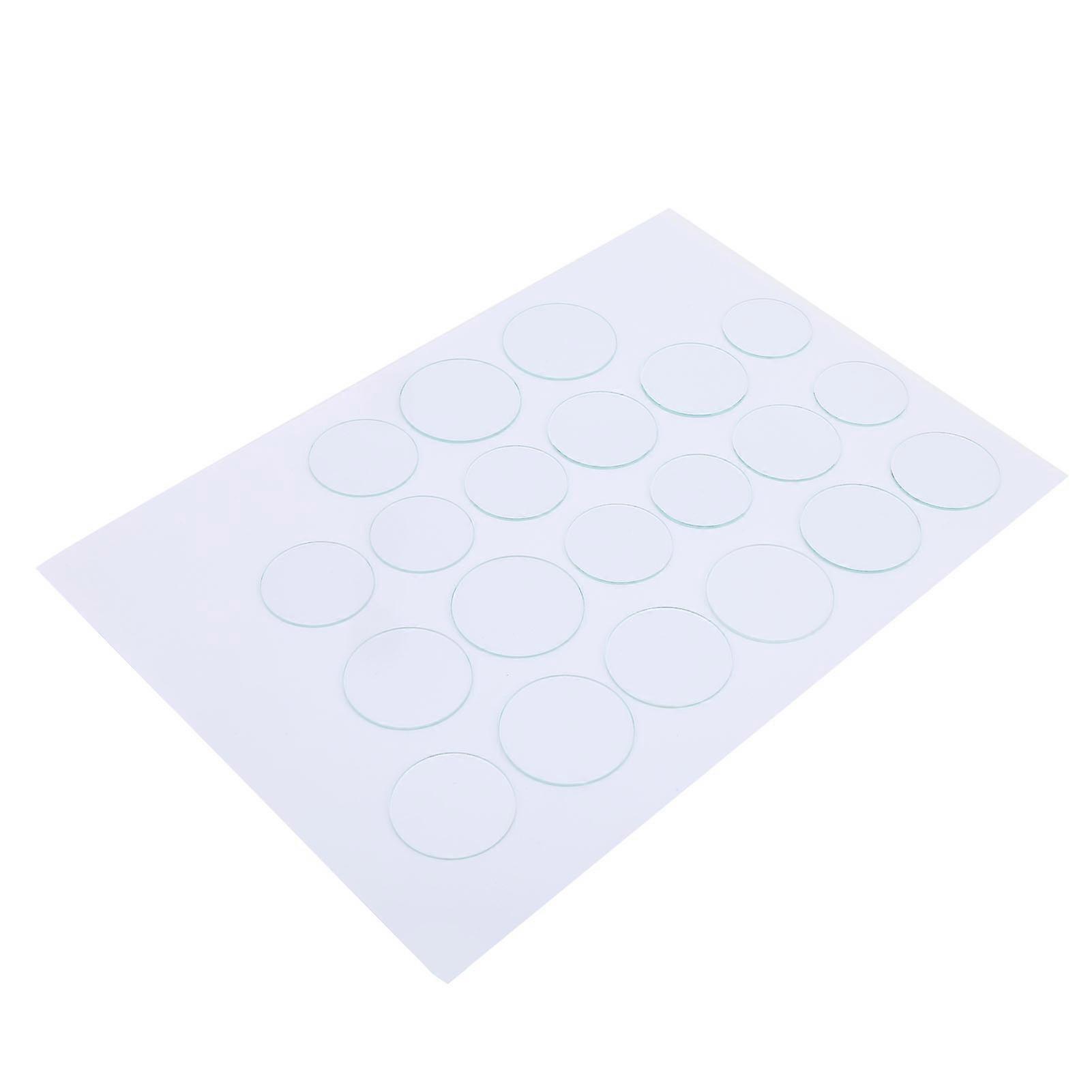 21pcs 3545mm Flat Watch Glass Lens Set Smooth Edge High Temperature Resistant Thickness 1.2mm