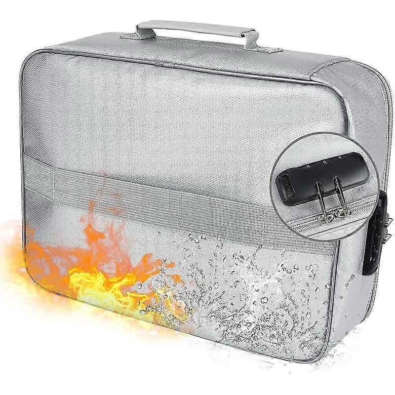 Barsinfi pol Fireproof file storage bag with lock, waterproof zipper, fireproof safe
