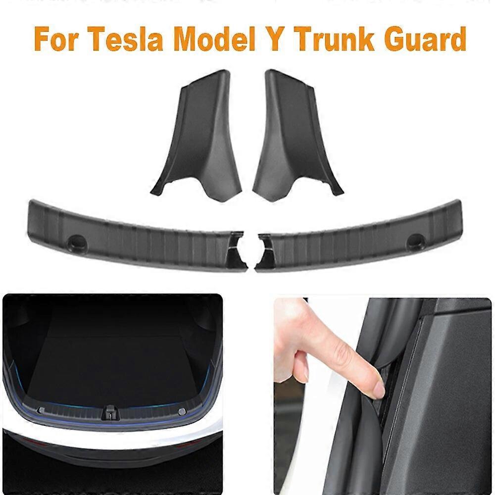 For Tesla Model Y Rear Bumper Protective Cover Car Modification Segmented Trunk Trim Trunk Rear Side Corner Protector Accessory
