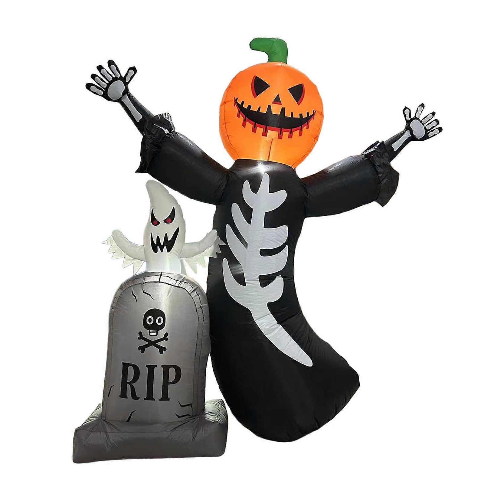 8フィートEUアダプターハロウィーンインフレータブルカボチャの装飾屋外芝生の庭用