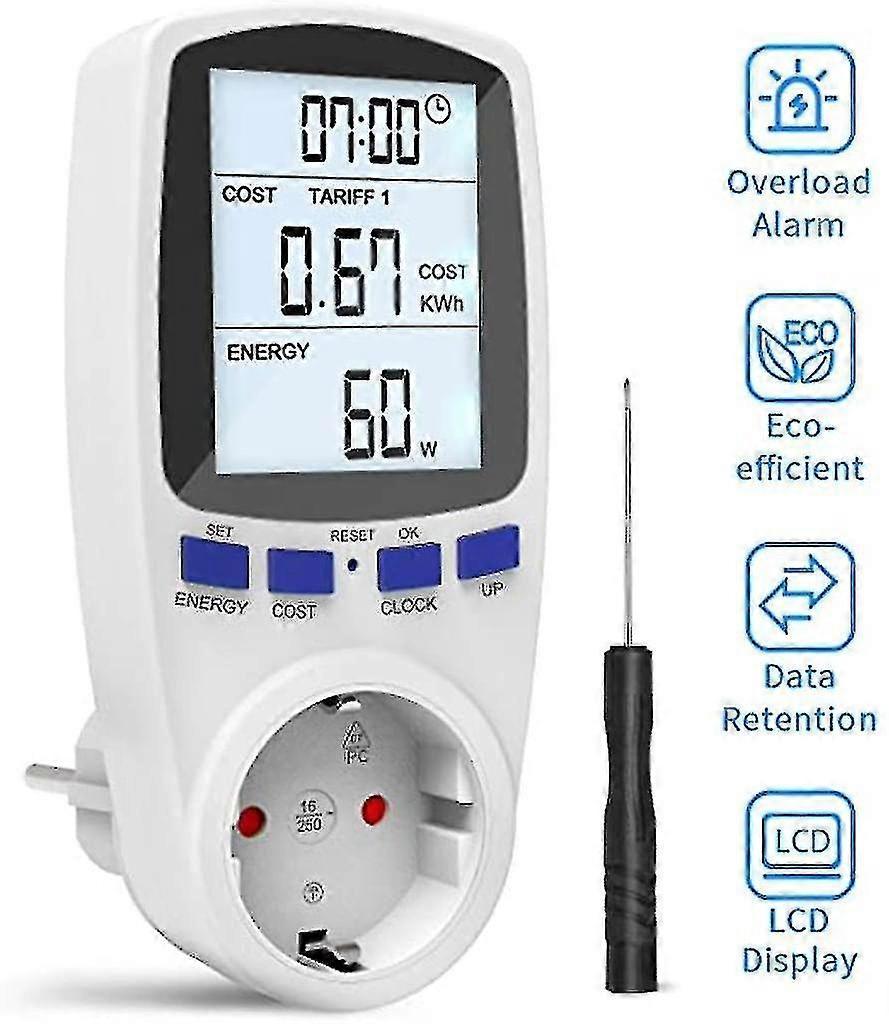 Gafild Energy Cost Meter, Digital Energy Cost Meter Electricity Meter With Large Lcd Screen And Electricity