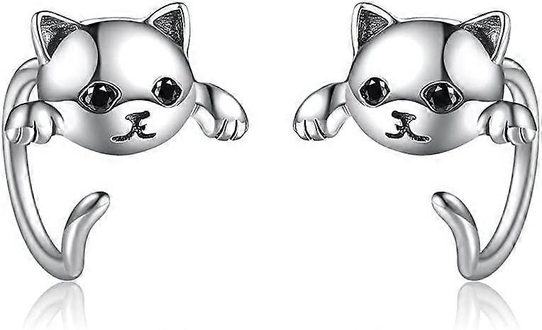 Pendiente de botón de gato minimalista