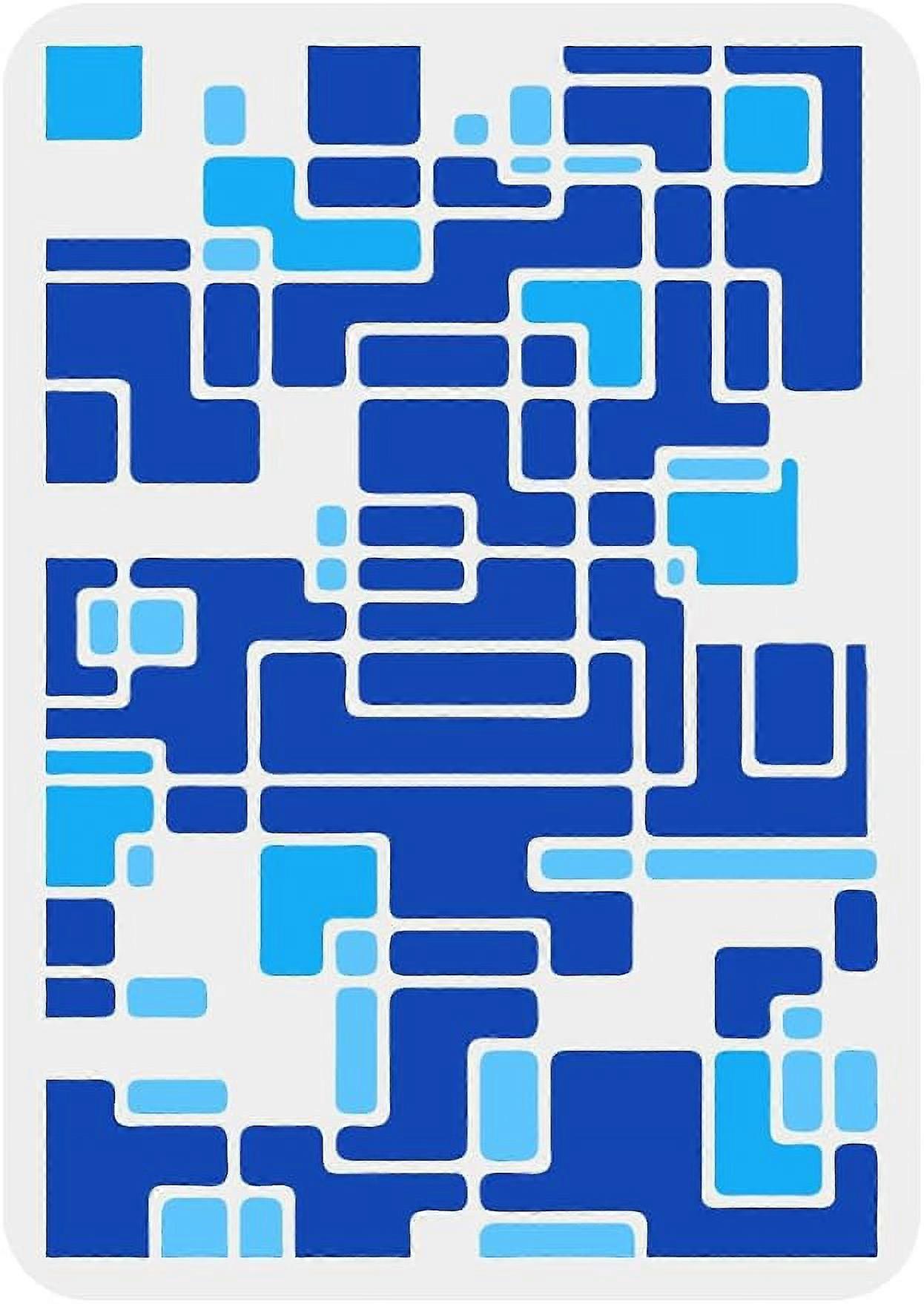1pc Geometric Stencils Abstract Block Painting Reusable Wall Art Stencils Template for Scrapbooking Photo Album 12x8inch