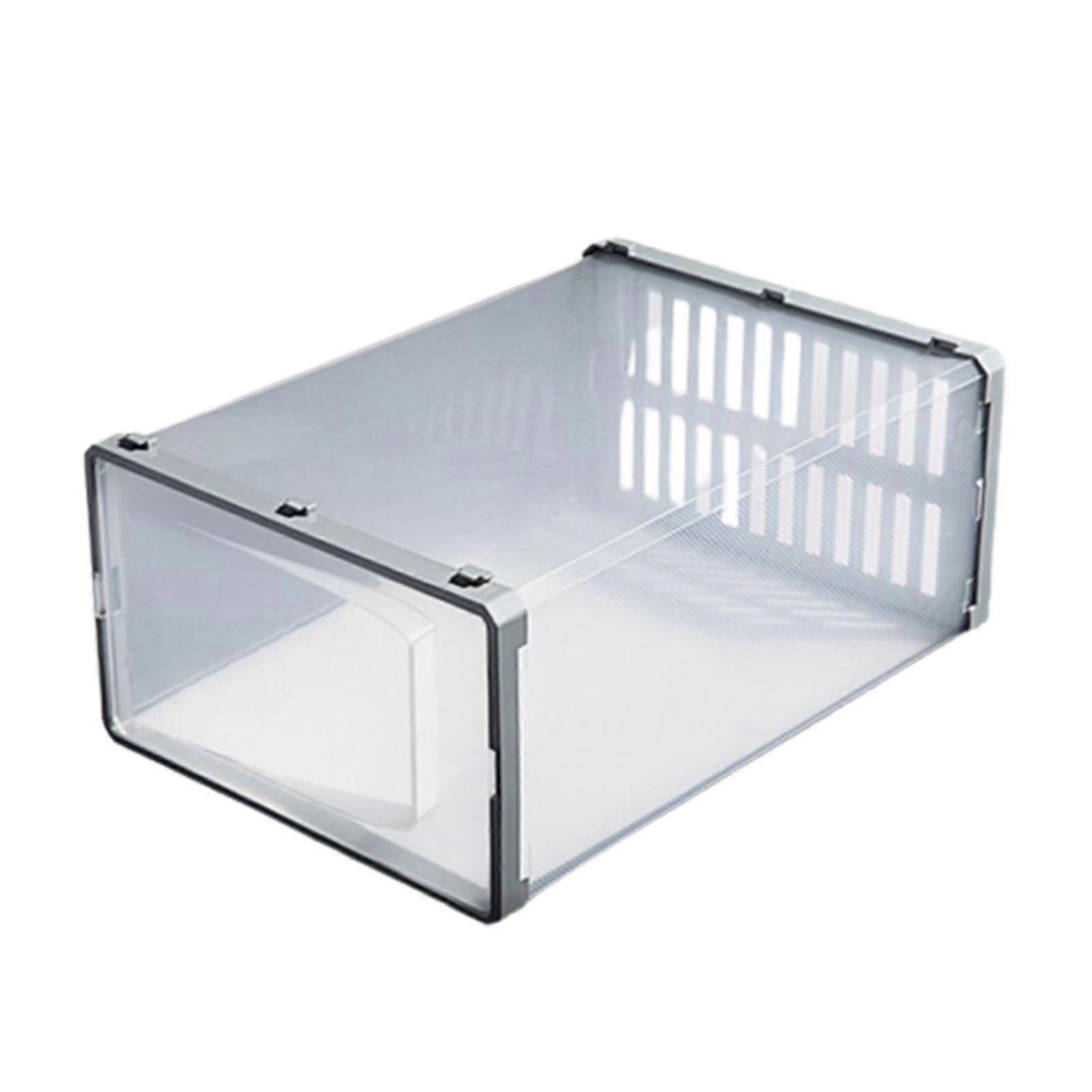 6pcs large plastic shoe organizer stackable shoe organizer box for shoe storage management