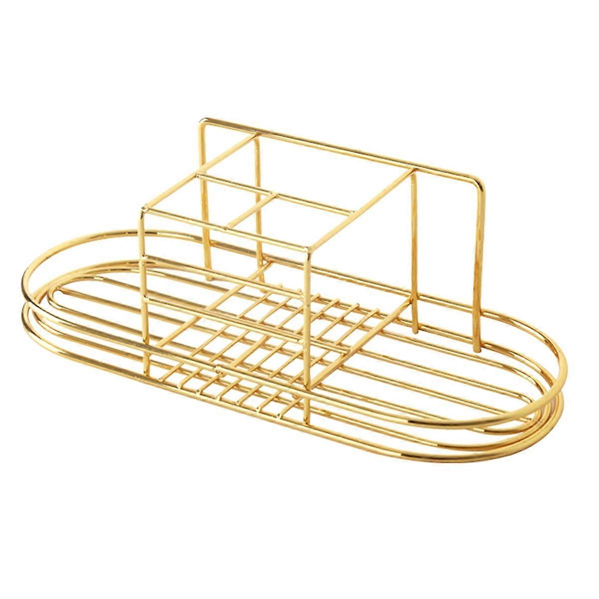 Wall Mounted Bathroom Razors Storage Rack Cosmetics Space Saving Stand Ventilated Iron Home Toothpa