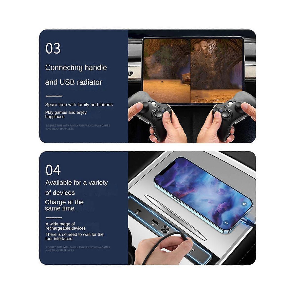 For Model3/Y Motors Smart Fast Charging Data Interface Car Center 2 to 4 Charging Interface Docking