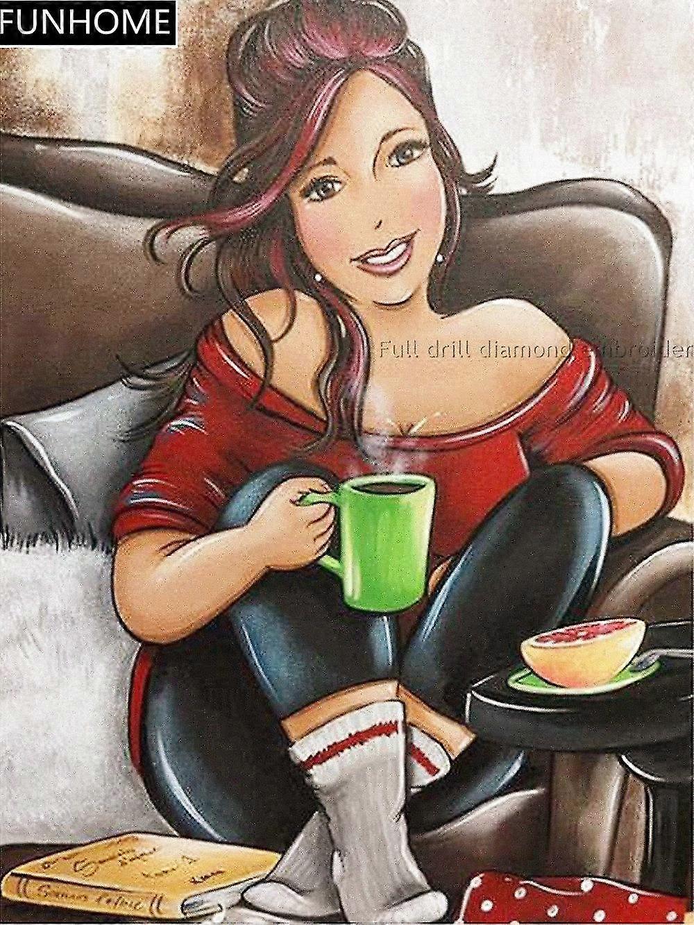 الجمال الشرب 5D دي الحفر الكامل الماس اللوحة التطريز عبر غرزة حجر الراين فسيفساء اللوحة ديكور