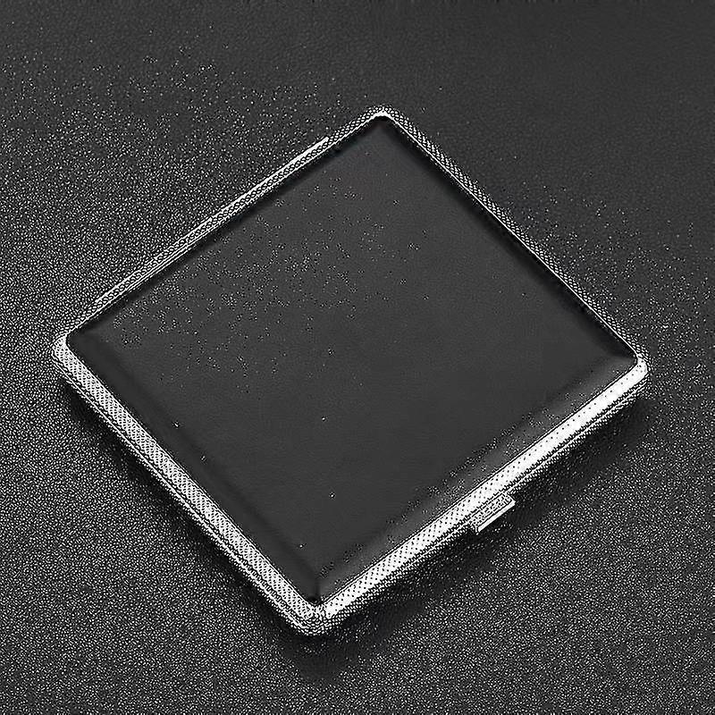 Pattern Leather Metal Cigarette Case Holds 20 Cigarettes