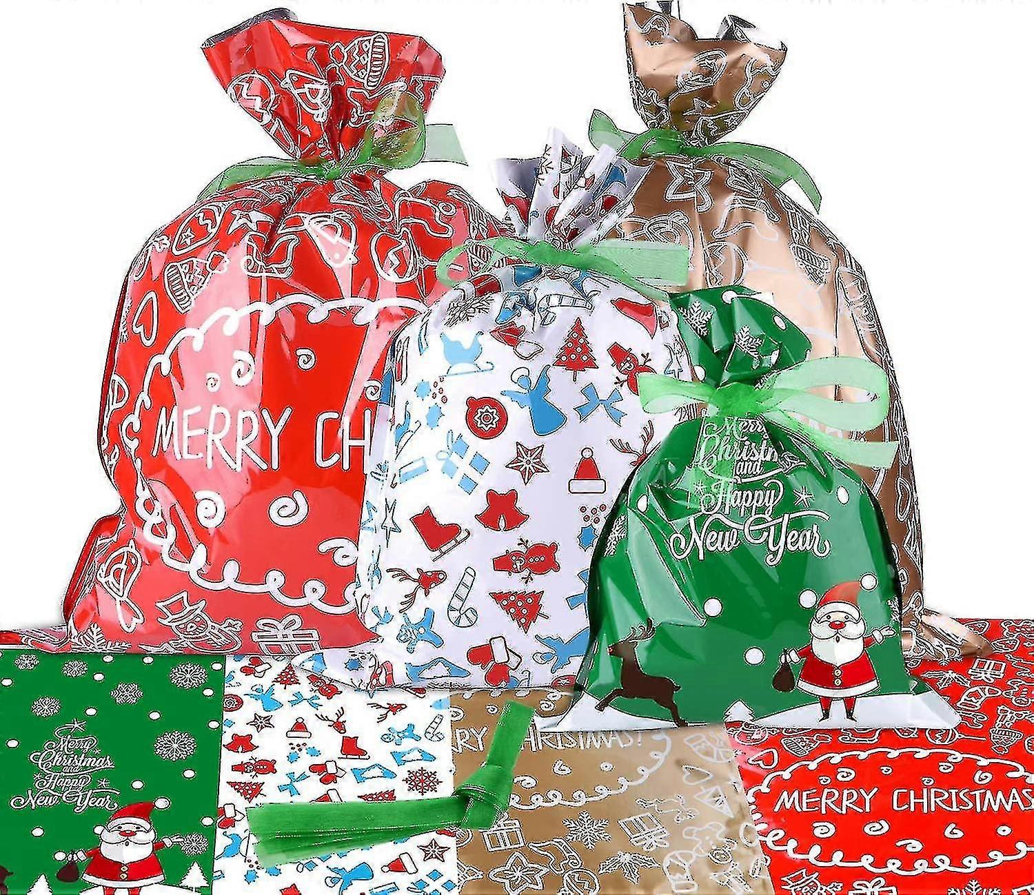 حقائب هدايا عيد الميلاد هدية التفاف هدايا متنوعة أنماط حقائب مع شريط العلاقات لعيد الميلاد تغليف الهدايا