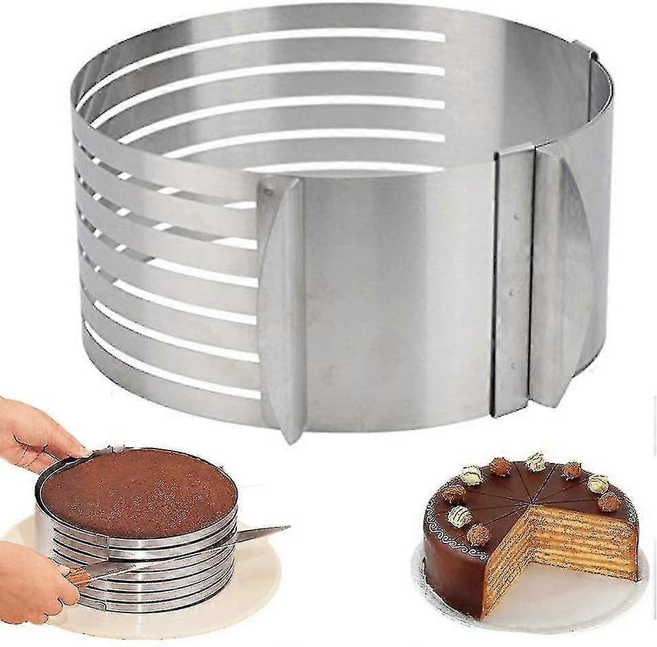 Ring Cutter Layer Cake Slicer, einstellbarer Ring 7 Layer Mousse, zum einfachen Schneiden von Kuchenböden, DIY Runde Brot Backform