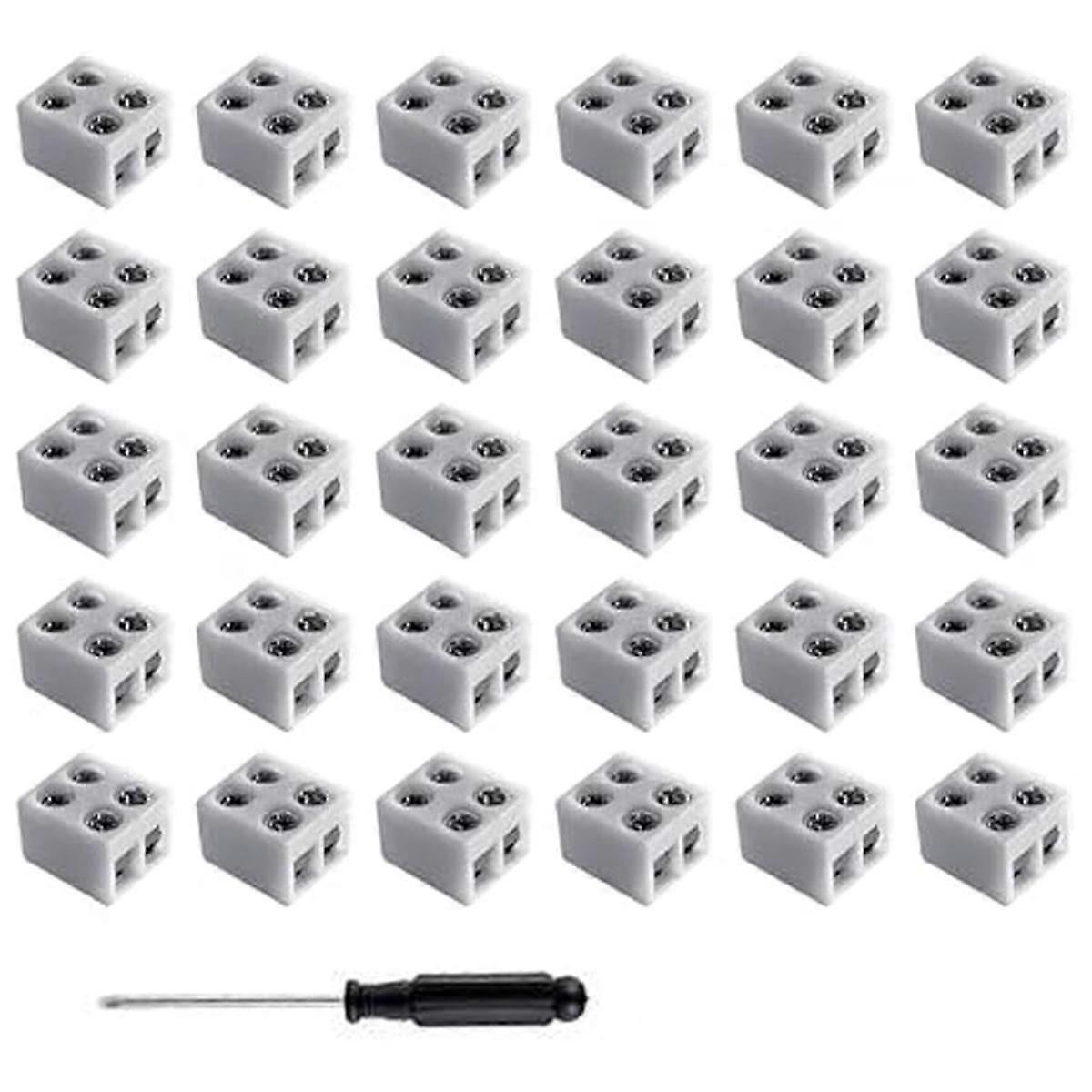 30PCS Led Strip Light Connectors Solderless 2Pin 8mm LED Connectors Strip to Wire for 5-24v Single