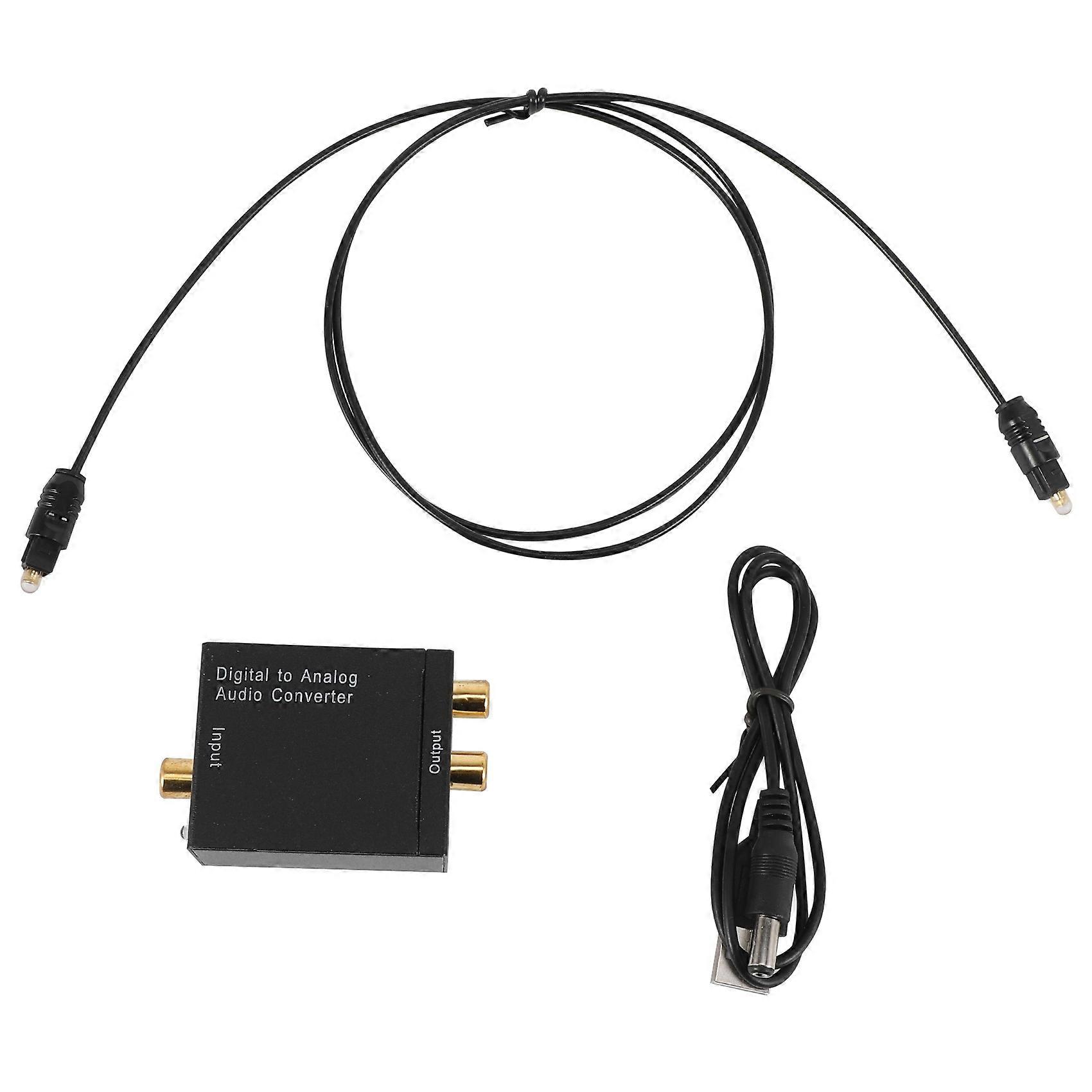 Digital Optical Coaxial Toslink Signal to Analog Audio Converter Adapter ,Black