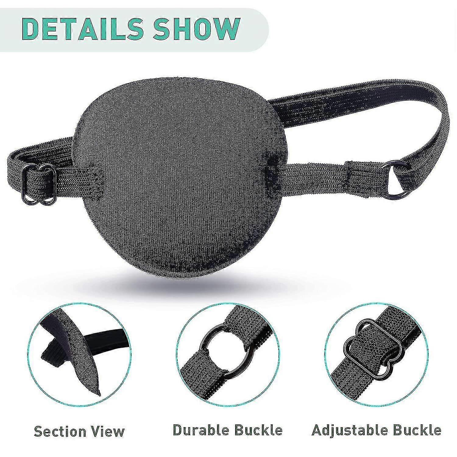 10 Pieces 3d Eye Patch, Pirate Eye Patches, Adjustable Single Eye Patch(black)