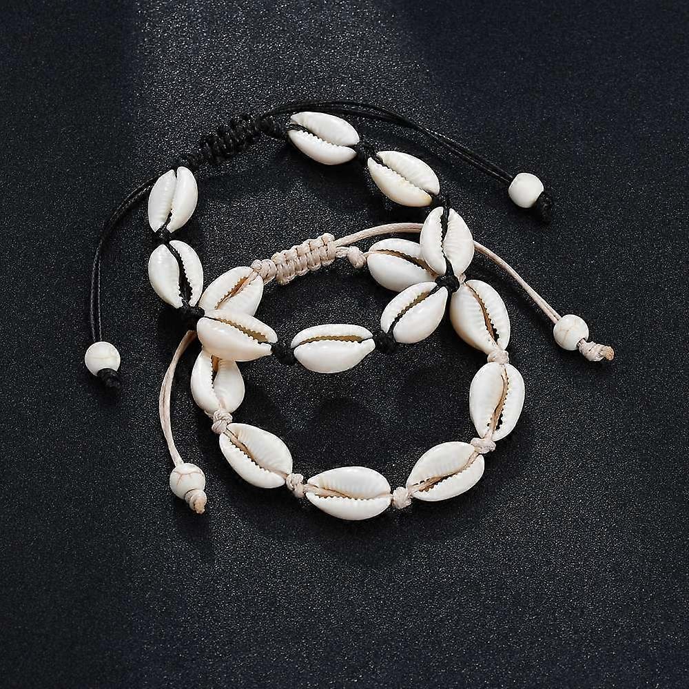 2pcs Natural Shell Conch Rope, Anklets Bracelet Jewelry