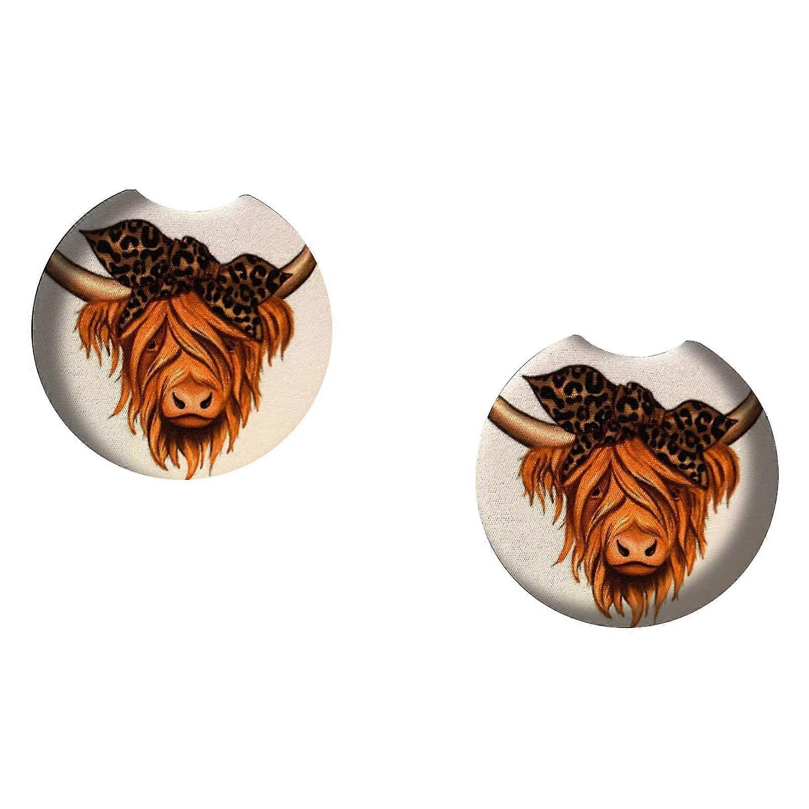 2 adet Highland Araba Kupası Bardak Altlıkları, Yaratıcı Araba Bardak Tutucu Insert Coaster (2.75 inç)