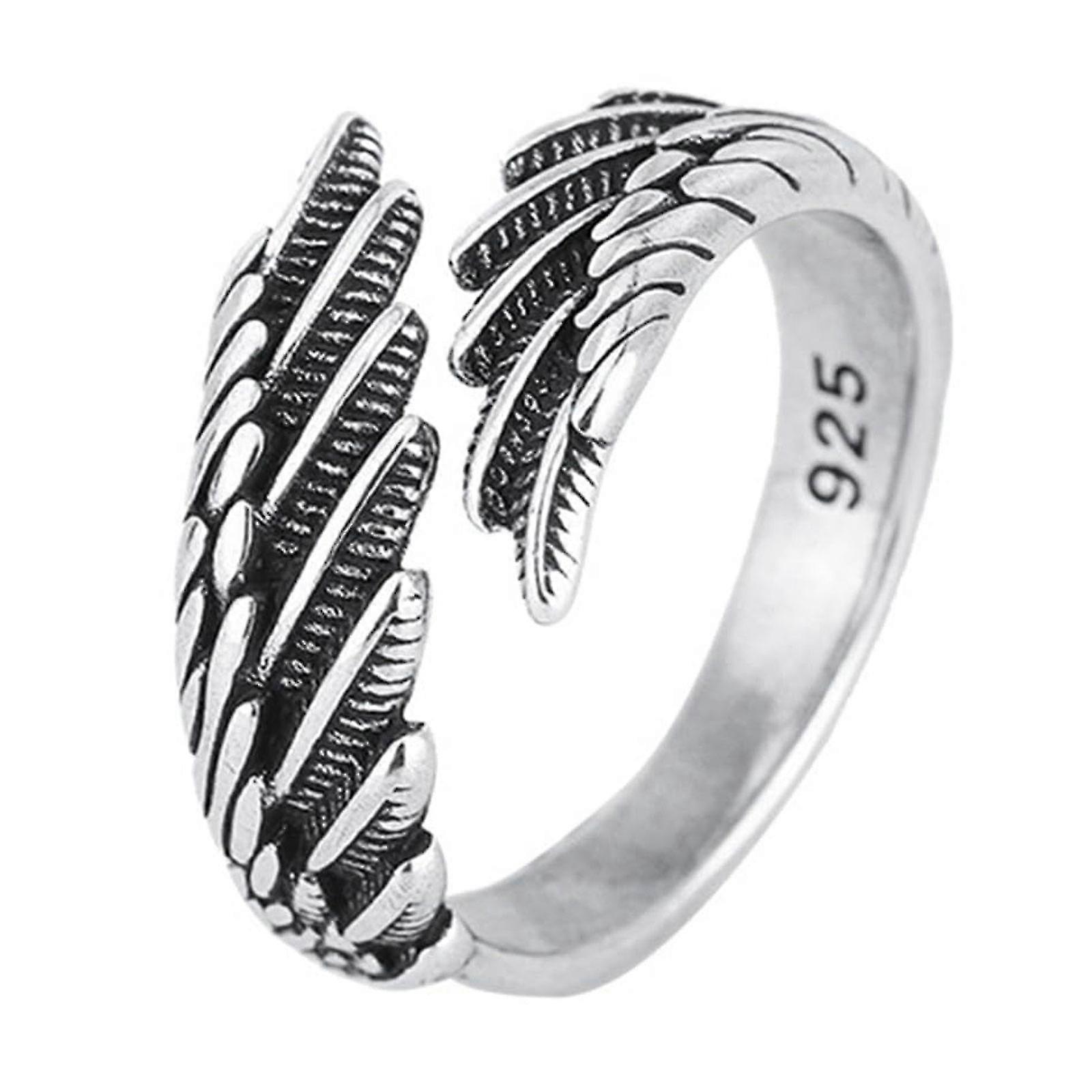 Inel reglabil pene moda feather wing ring finger ring with ring box