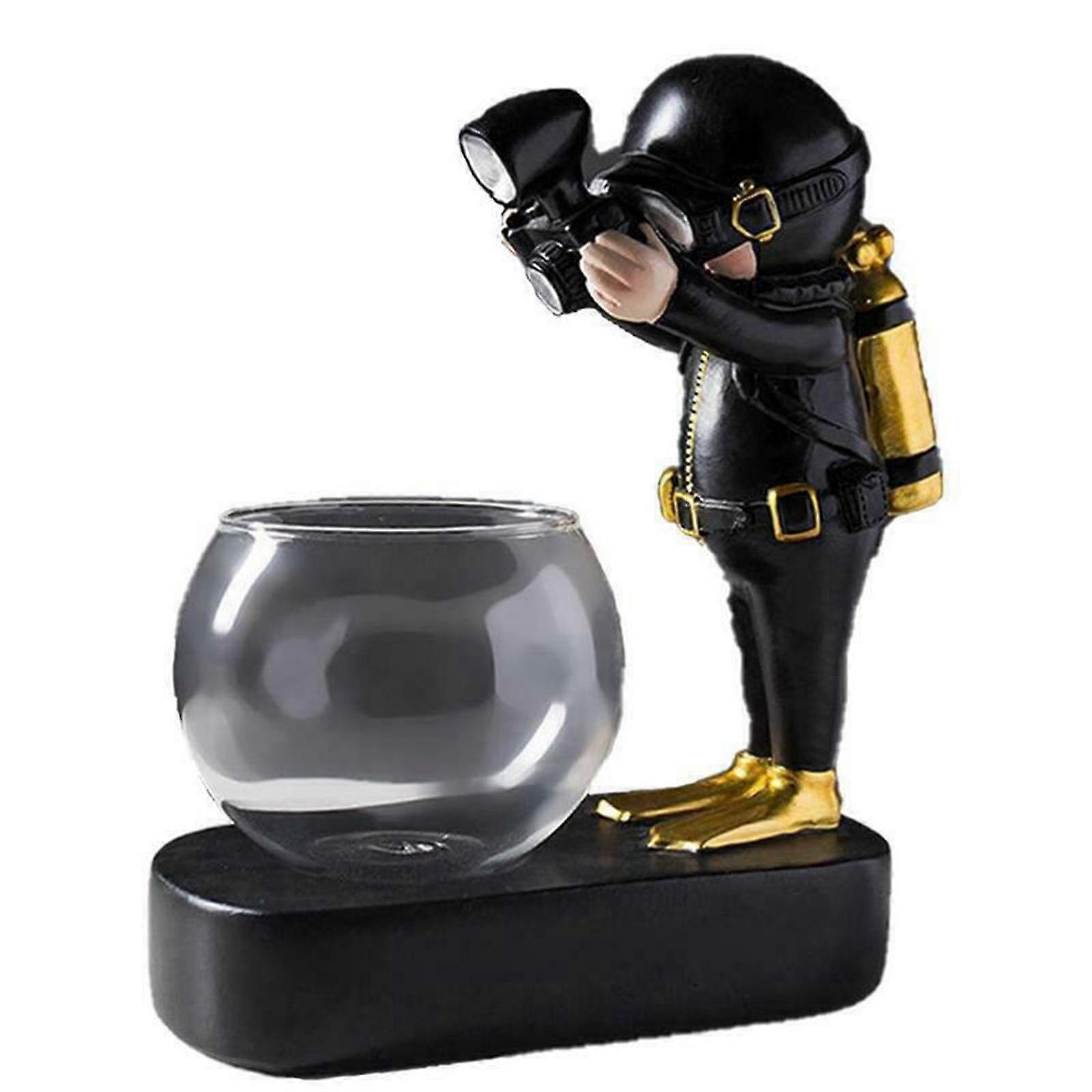 Space Astronaut Diver Hydroponic Glass Vase Table Decoration