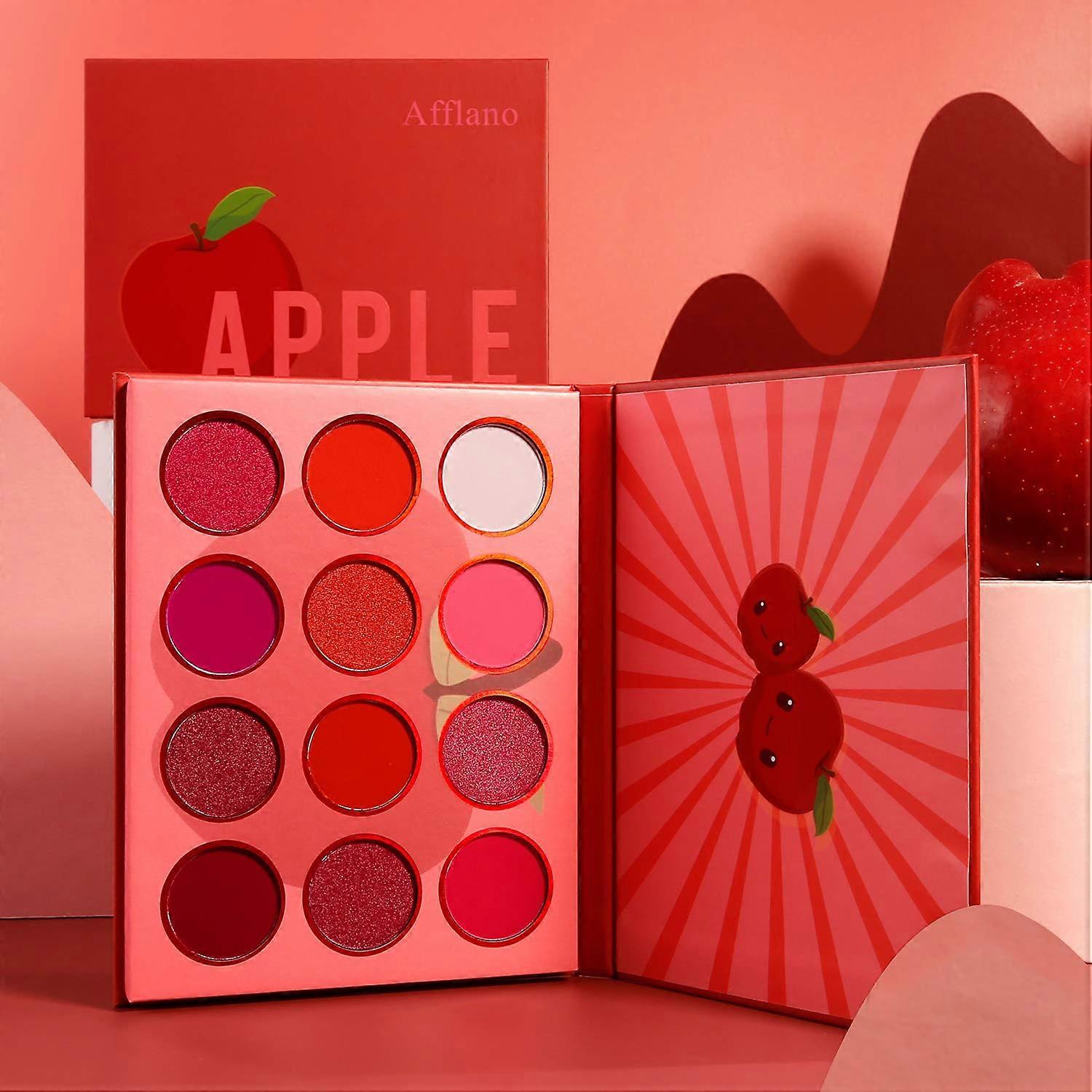 Ultra Pigmented and Blending Bright Dark Hot True Red Eye Shade 12 Color,Velvet Matte Shimmer Texture Warm Fall Sunset Eye Shadow Pallet