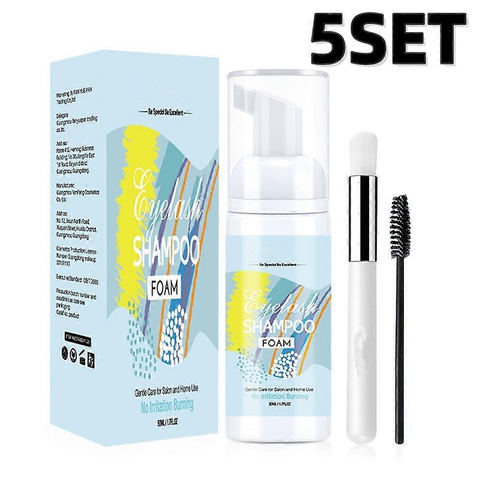 5Set EYELASH EXTENSION FOAMING SHAMPOO, FOAM CLEANSER, LASH SHAMPOO 50ml