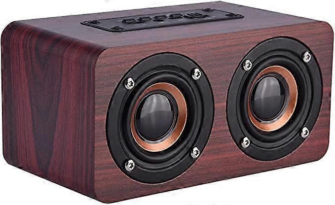 Wooden Combination Speaker Wireless Bluetooth 4.2 Speaker, Stereo Loudspeakers with 2 Horn, Portable Mini Multimedia Music Speakers with