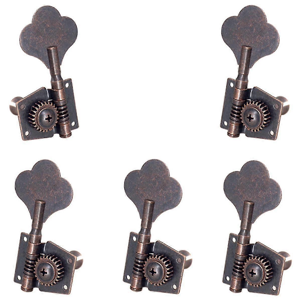 5pcs Guitar Vinta Open Tuning Key Pegs Tuners 1l4r For 5 Strings Red
