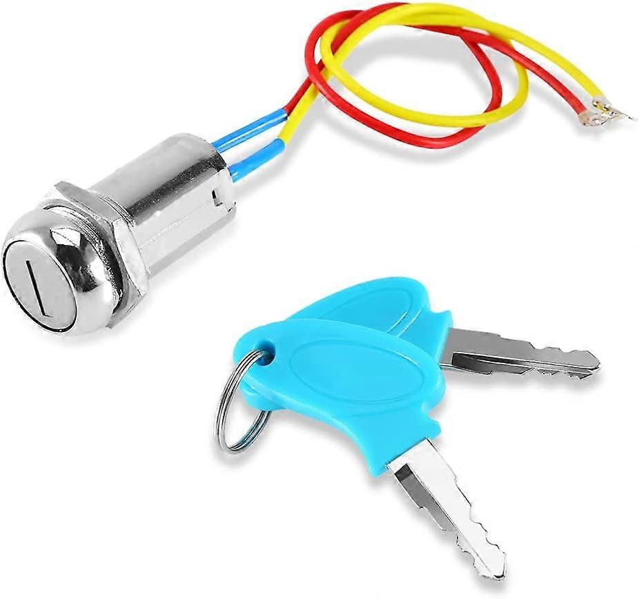 Ignition Key Switch 2-Wire Electric Key Switch Universal Key Lock Key Switch