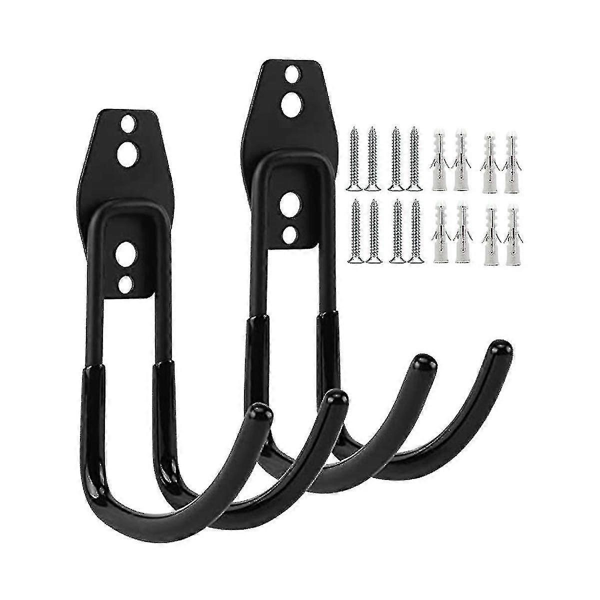 2 Pack Garage Hooks Double Hooks Wall Hooks For Wall Mount Heavy Duty Storage Power Tools Ladder Ut