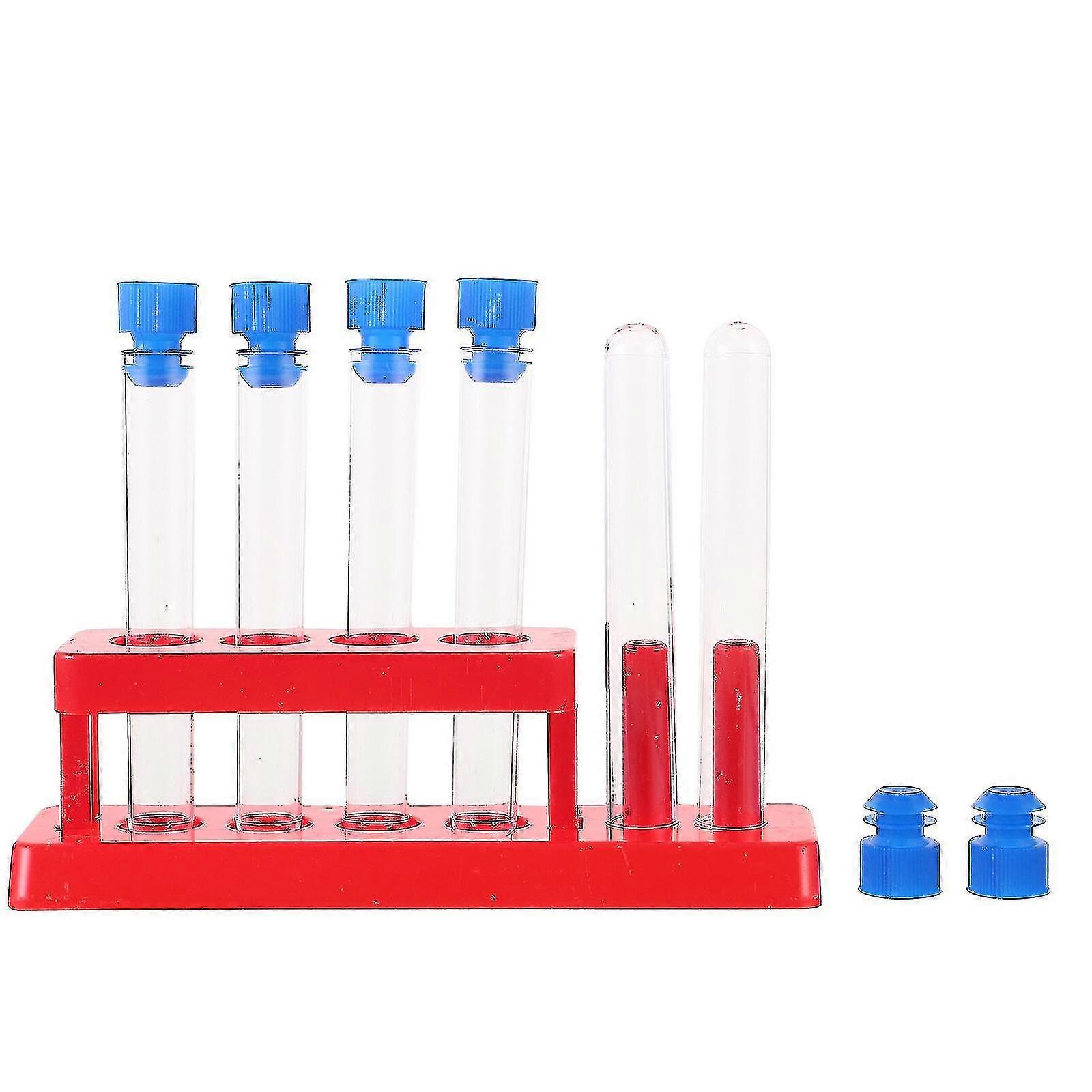1 Set Plastic Test Tubes Droppers With Caps Test Tube Rack Kit Kids Test Tube Set