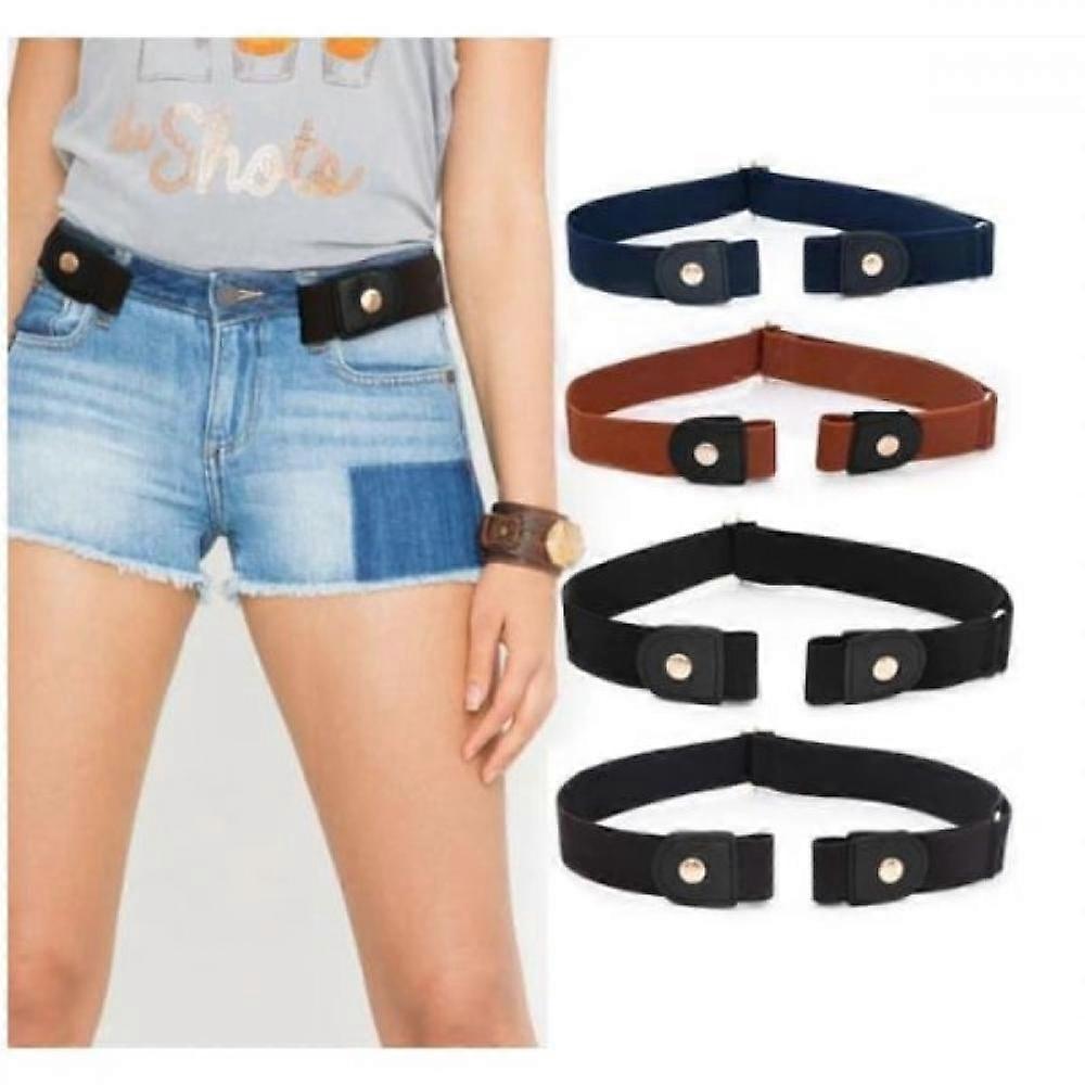 4-Pack Relaxation Belts - Buckleless Belts - Elastic - Adjustable