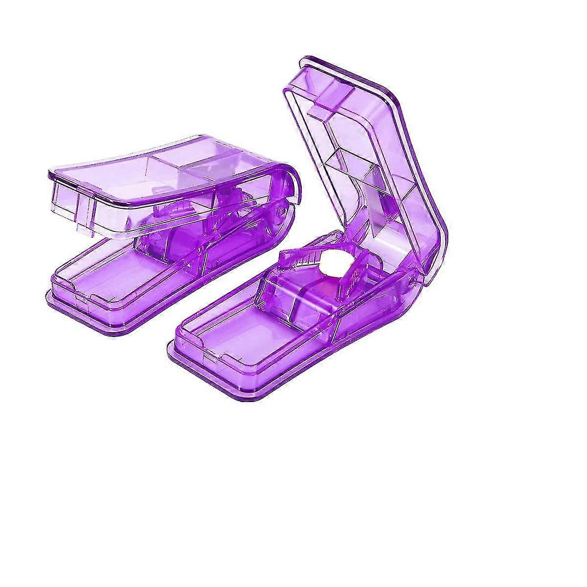 Pill Splitter Travel Pill Case With Blade And Storage Compartment Pill Storage Container For Vitamin
