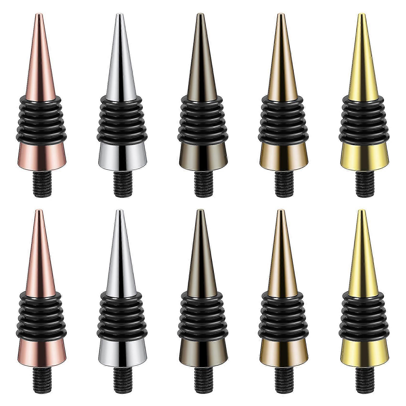 10 Pieces Blank Bottle Stopper with Threaded Post Metal Wine Stopper Inserts Set Hardware for Wood Turning DIY Project
