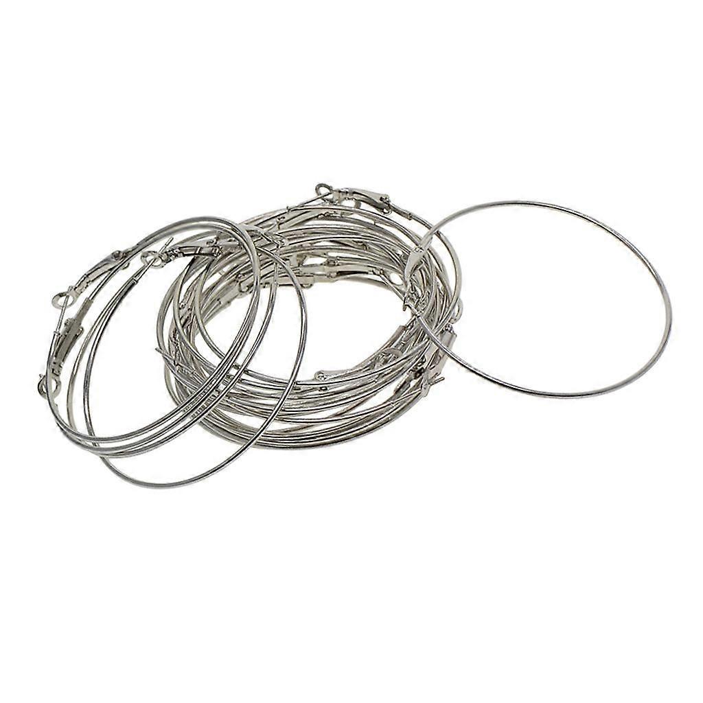 20 Stück Weiß K plattiert Leverback Big Creolen Ohrring Zubehör DIY 30mm
