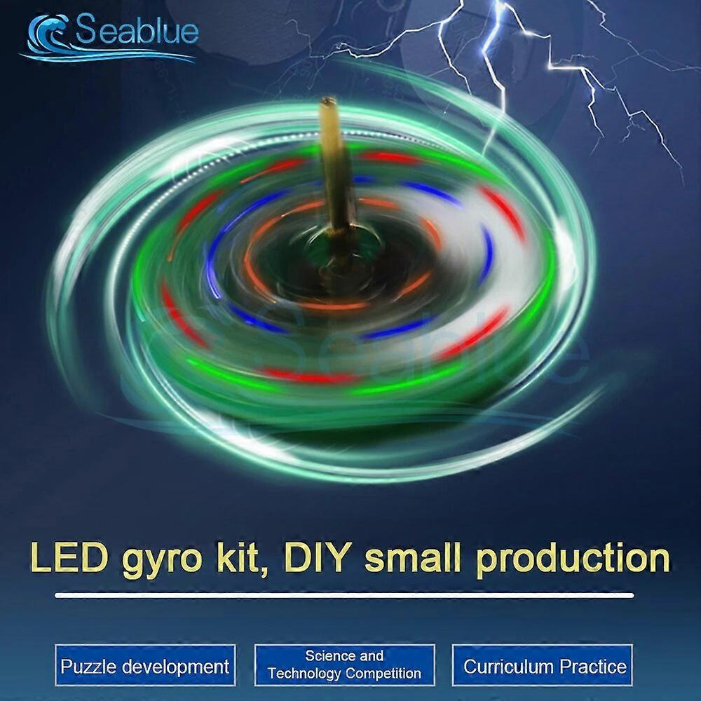 Diy Electronic Kit LED Gyro DIY Welding Kit Rotating Lantern Inline Components Diy Electronic Sodering Project(without Battery)
