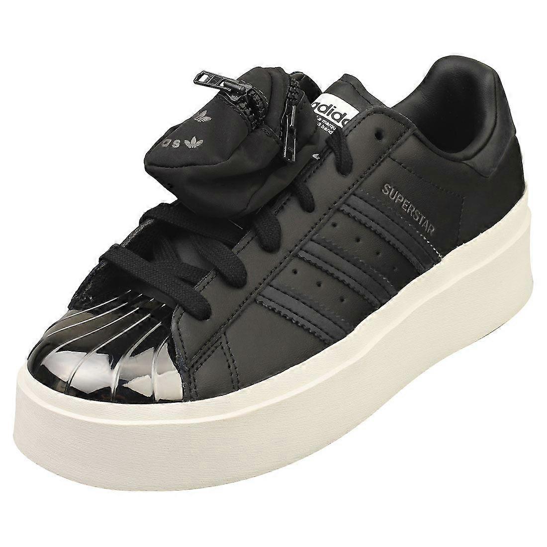 adidas Superstar Bonega Womens Platform Trainers in Black White | Fruugo UK