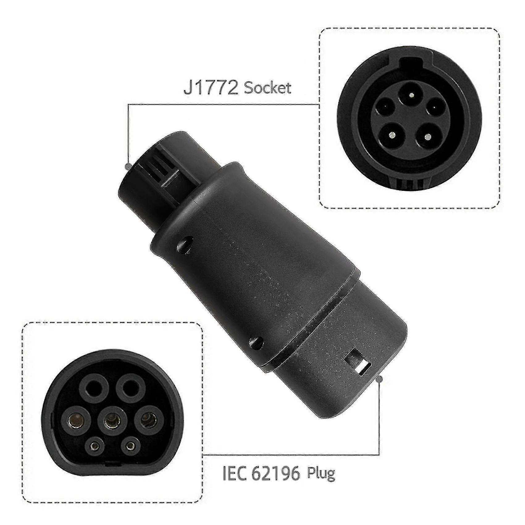 Evse J1772 Adapter Type 1 Naar Type 2 Socket Elektrisch Voertuig Auto Ev Charger Connector Iec 62196 Adap