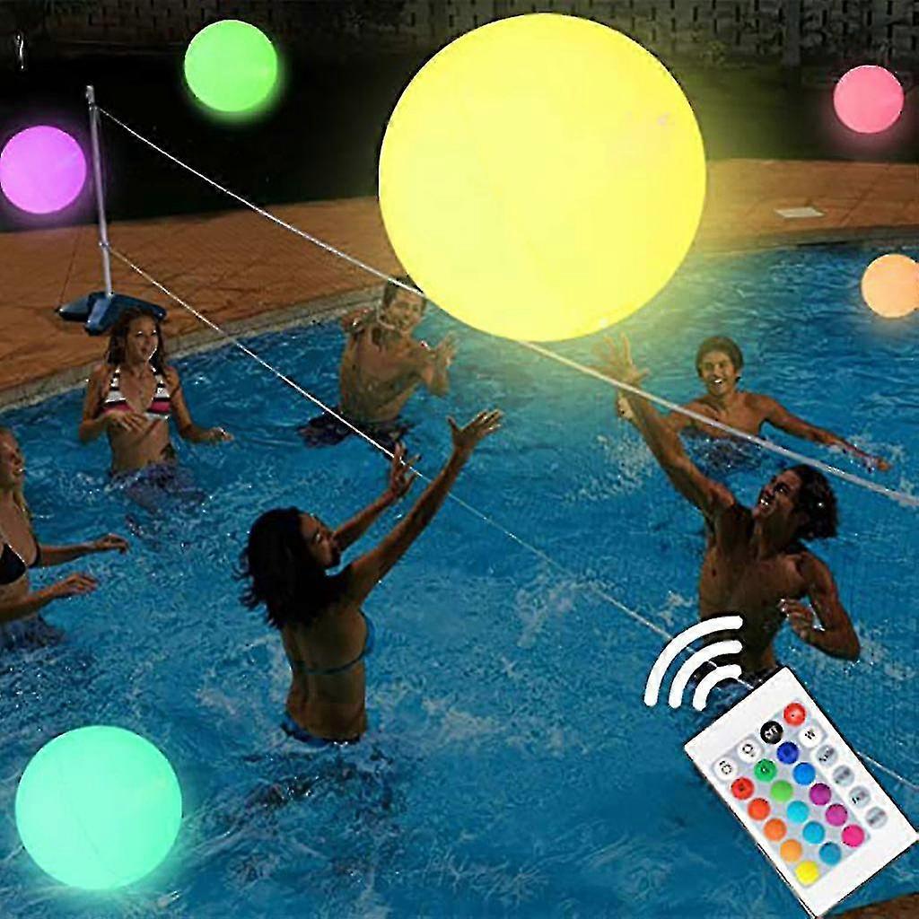 Zk-pool ألعاب 40cm أدى متوهجة الكرة الشاطئية مع 16 لونا ضوء للألعاب الحزبية الزينة في الهواء الطلق