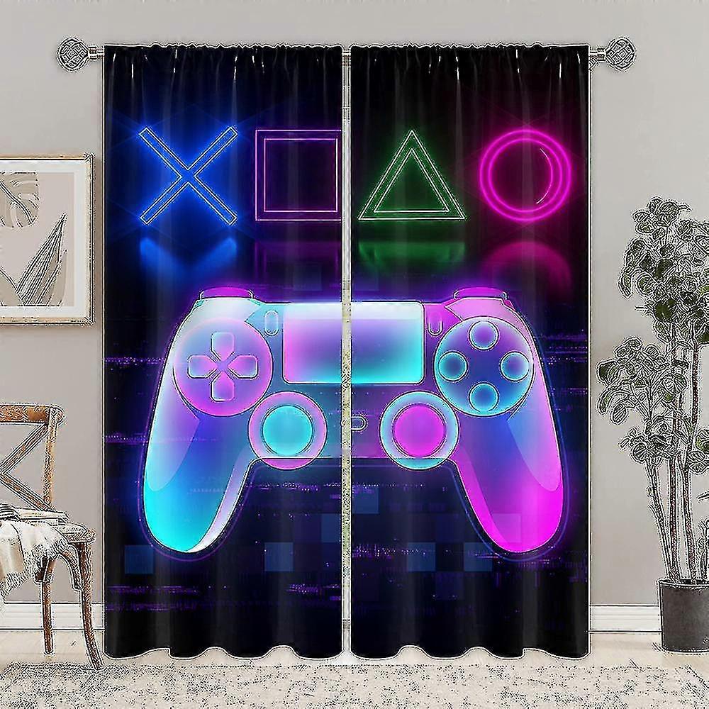 Yetişkin Anti-mantar Oyuncu Baskı Perde Su Geçirmez Pencere Çubuğu Cep Karartma Modern Yuva Üst Balkon 2 Panel / set