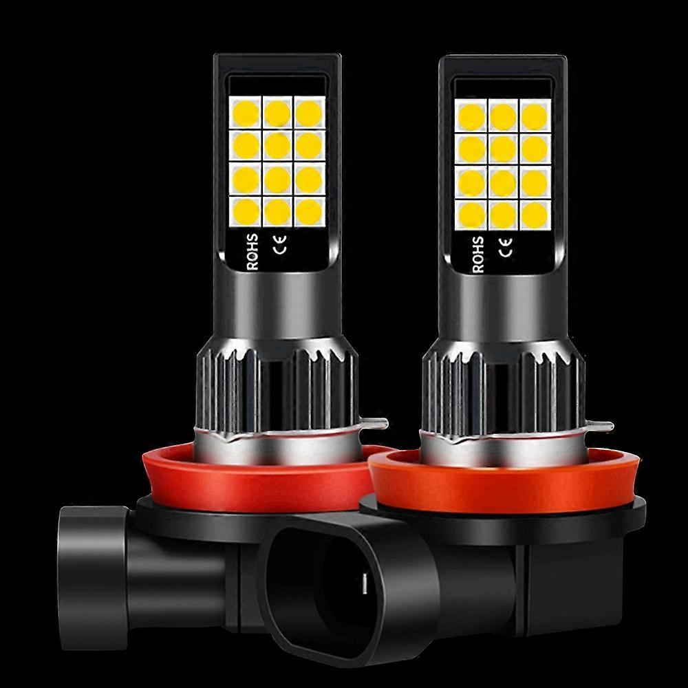 2 Adet H11 Araba LED Ampul H8 9006 HB4 881 H27 Yüksek Kalite 3030 Otomatik Ön Sis Lambası Buğu Önleyici Işık Sis Farları 6000K Beyaz 3000K Sarı