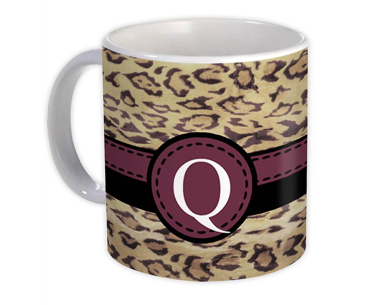 Gift Mug: Monogram Letter Q Cheetah