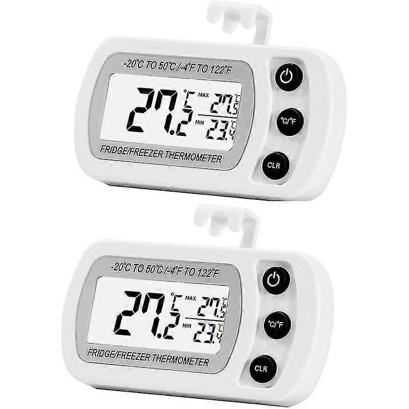 Digital thermometer pack for fridge-freezer, max/min recording function with large LCD screen.