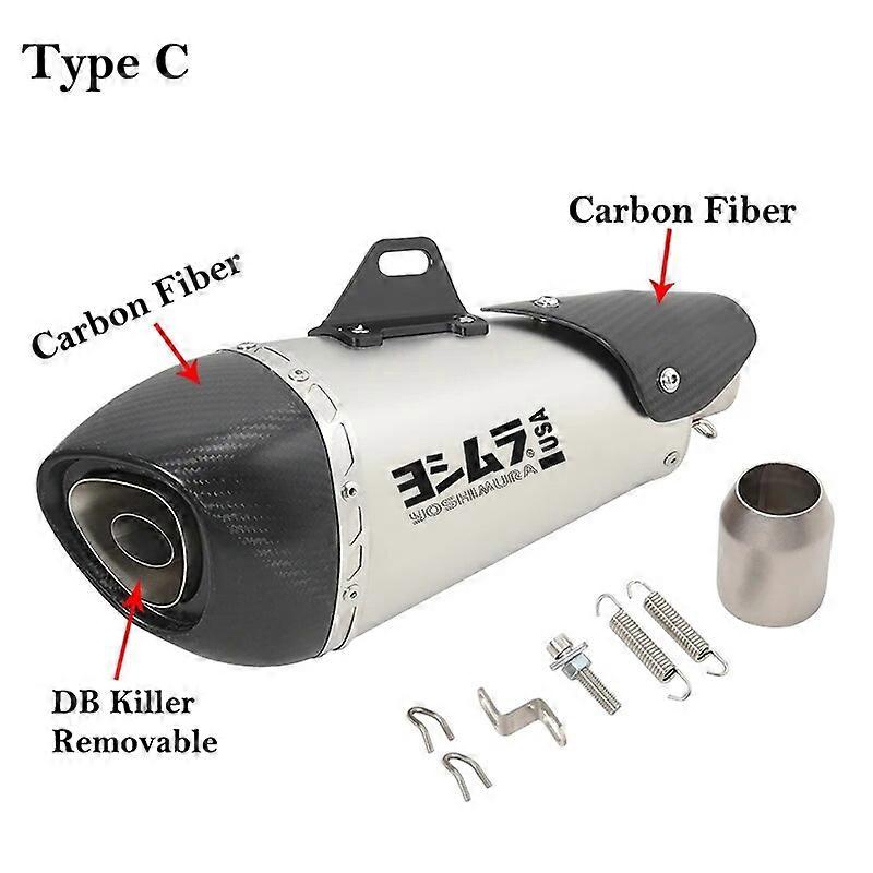 Carbon Fiber Universal 51MM Motorrad Yoshimura Auspuff Flucht Rohr Fr Ninja 400 ER6N R6 MT-09 KTM Gendert Schalldmpfer DB mrder