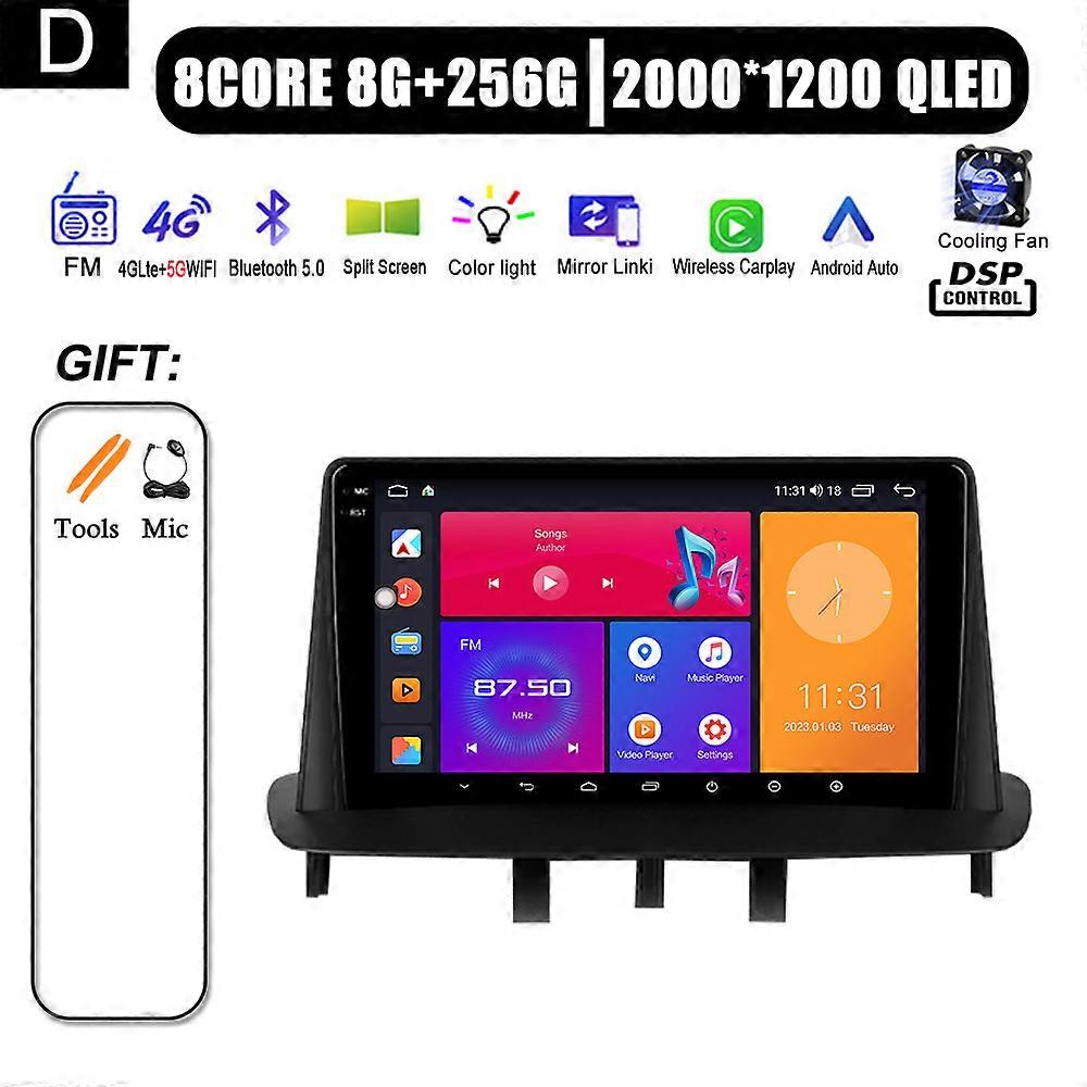 Araba Radyo Multimedya Navigasyon GPS Android 13 Renault Megane 3 2008 - 2014 Otomatik Carplay Stereo 4G + WIFI Akıllı Sistem