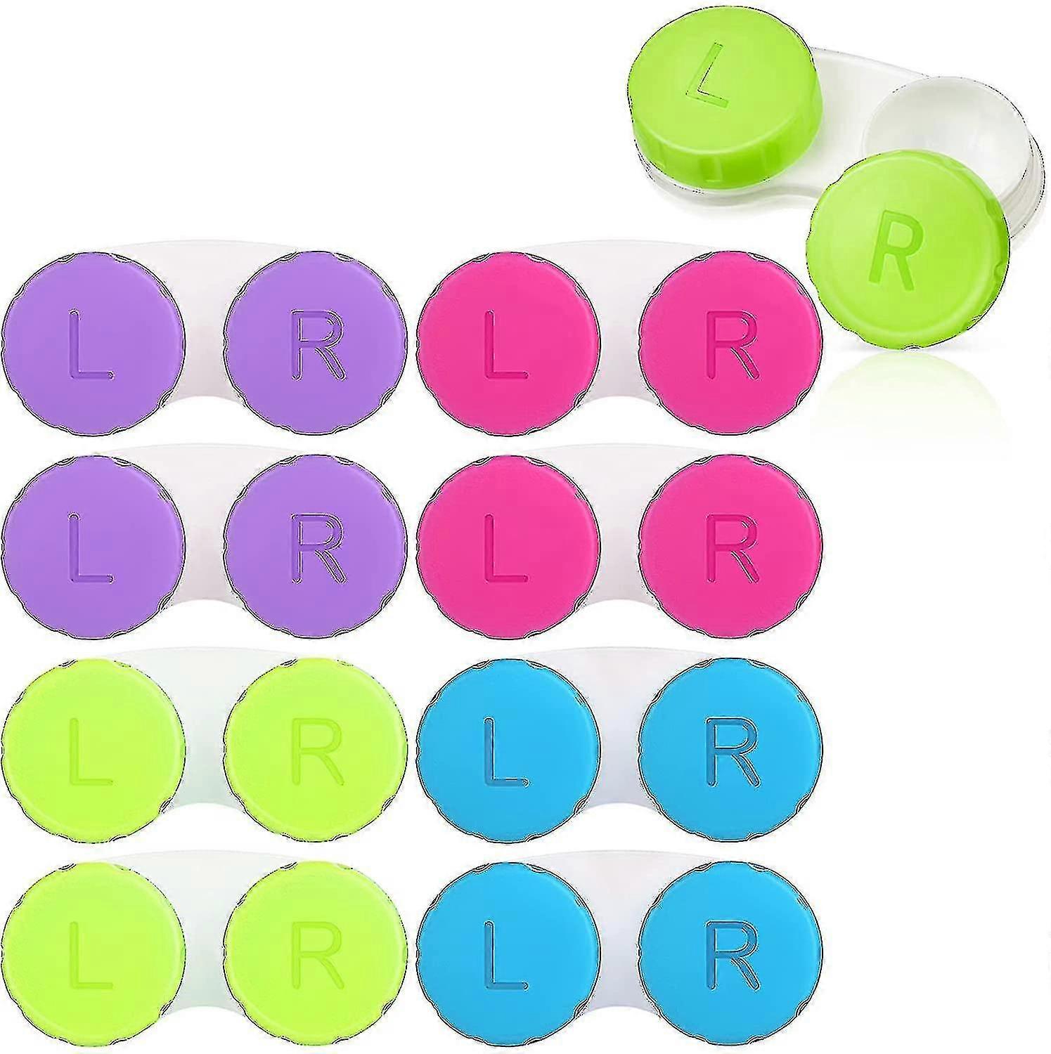 8 Pcs Contact Lens Boxes Plastic Contact Lens Holders Container Colore
