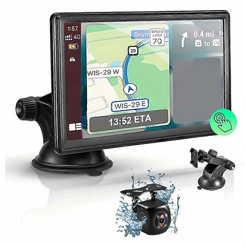 Portable Car Stereo, 7 inch Touch Screen Wireless Android Auto, Mirror Link, GPS Navigation, Bluetooth Phone, TF, USB Flash Drive to Play Video