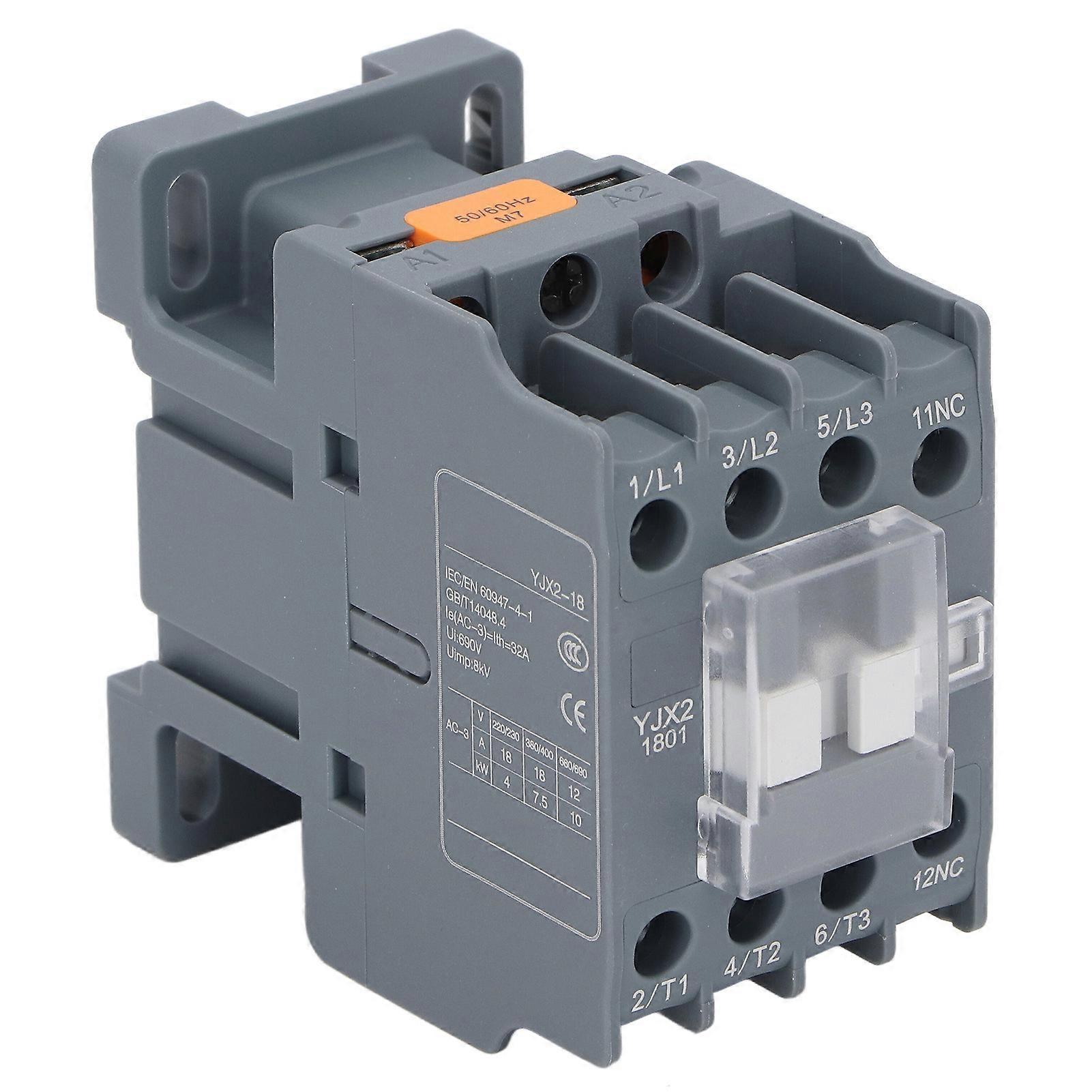 AC Contactor 18A 220V Copper Coil Normally Closed Silver Contact Circuit Switch Control