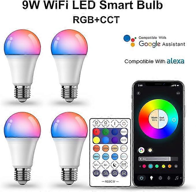 Smart voice WiFi bulb changes color supports alexa Google bulb