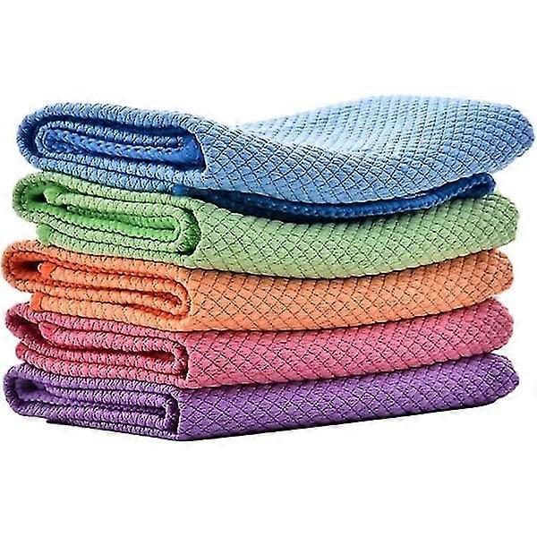 Colorful microfiber cleaning cloths Fish scale cloths Reusable