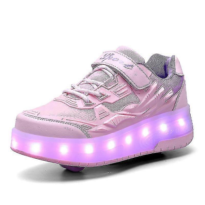 Kinder Turnschuhe Doppelräder Schuhe Led Light Schuhe Q7
