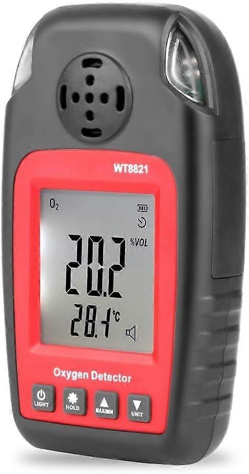 Gas Detector, Oxygen Detector WT8821 0~25% VOL Portable Oxygen Tester Analyzer O2 Detector LCD Display, for Work and Home
